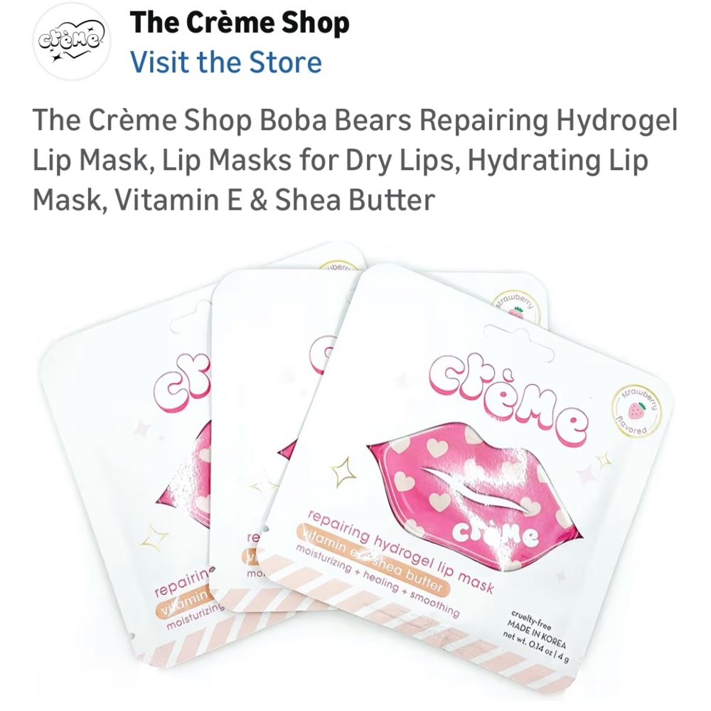 💕NWT The Crème shop Repairing Hydrogel Lip Mask-3pack. Part of 3 for $25
